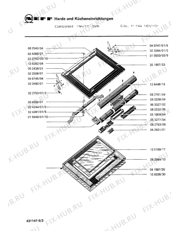 Взрыв-схема плиты (духовки) Neff 1111441131 1144/111CSMK - Схема узла 03