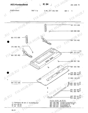 Взрыв-схема плиты (духовки) Aeg 7007V-W S 380V - Схема узла Section8