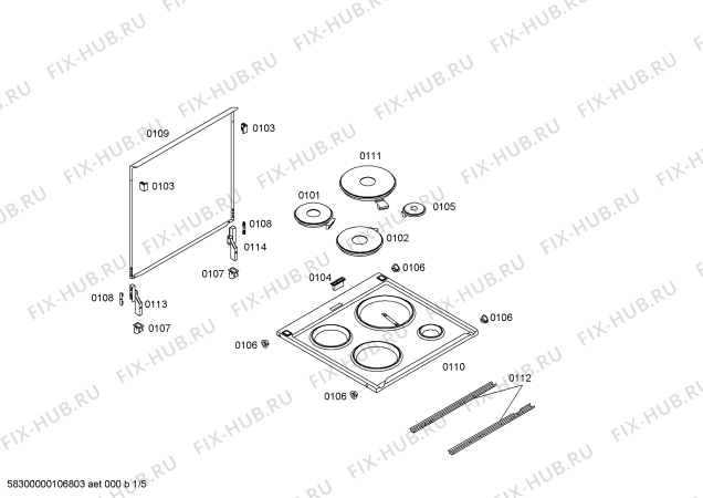 Схема №1 P1HCB22328 с изображением Панель управления для плиты (духовки) Bosch 00442565