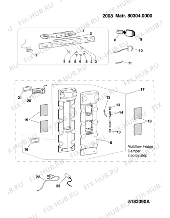 Взрыв-схема холодильника Hotpoint FFB6187AP (F059955) - Схема узла