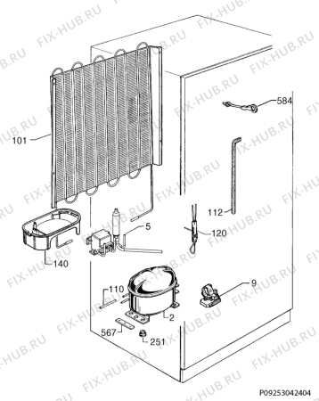 Взрыв-схема холодильника Electrolux ERN29770 - Схема узла Cooling system 017