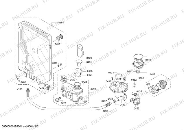 Схема №4 SPV40M60RU Silence Plus, Made in Germany с изображением Силовой модуль запрограммированный для посудомоечной машины Bosch 12007627
