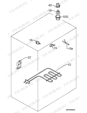 Взрыв-схема плиты (духовки) Faure CGL609W-1 - Схема узла Electrical equipment 268