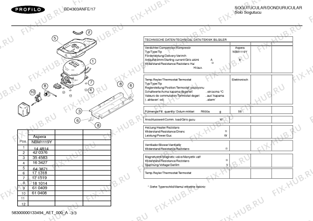 Схема №2 BD4303ANFE с изображением Решетка для холодильника Bosch 00664852