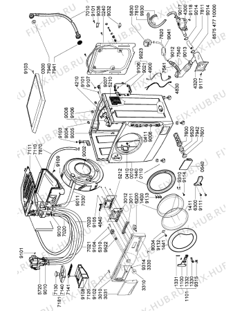 Схема №1 AWZ 477/D F с изображением Роликоподшипник для стиралки Whirlpool 481252088115