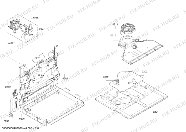 Взрыв-схема плиты (духовки) Bosch HBG33B520W - Схема узла 02