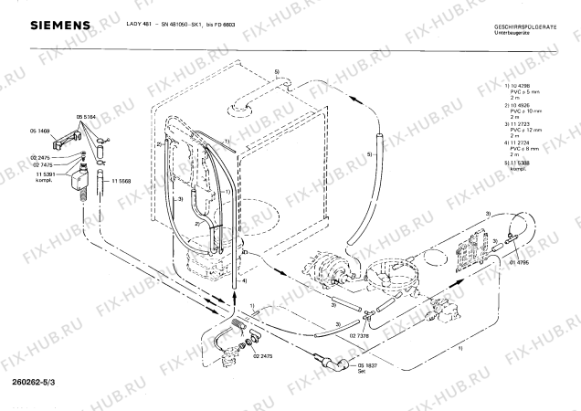 Взрыв-схема посудомоечной машины Siemens SN481050 - Схема узла 03