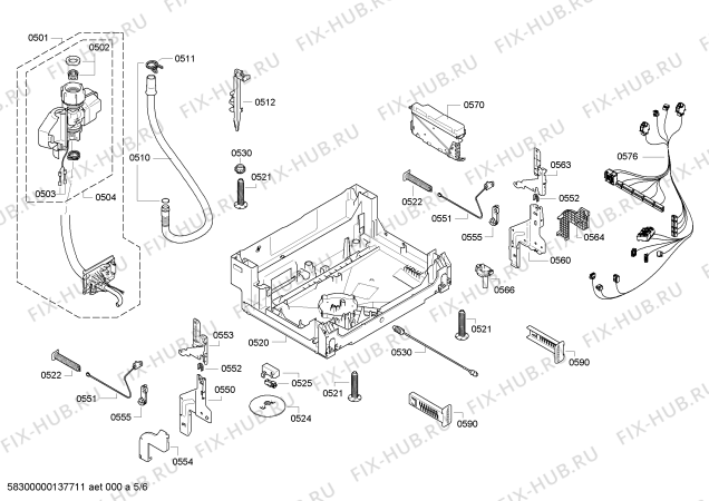 Взрыв-схема посудомоечной машины Siemens SN65E030EA - Схема узла 05
