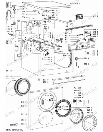 Схема №2 AWO/D 6736 с изображением Модуль (плата) для стиралки Whirlpool 480111100571