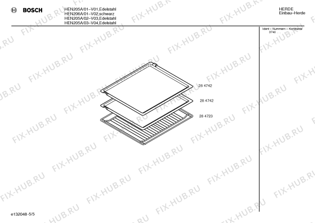 Схема №4 HEN206A с изображением Кабель для плиты (духовки) Siemens 00150619