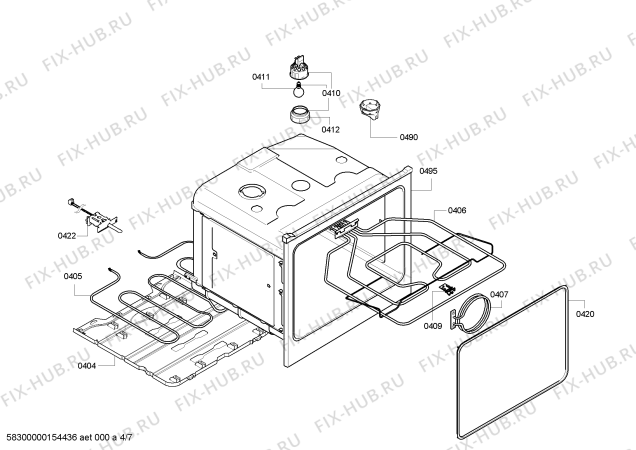 Схема №5 B45E42N0S с изображением Панель управления для плиты (духовки) Bosch 00704205