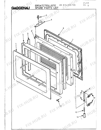 Схема №6 EM814100 с изображением Уплотнитель для микроволновой печи Bosch 00294143