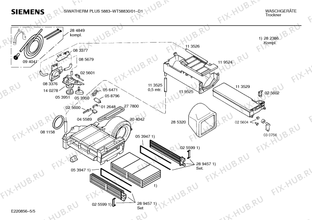 Схема №3 WT58830 Extraklasse 5883T с изображением Ручка для электросушки Siemens 00094430