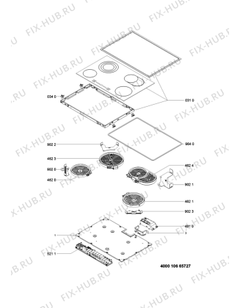 Схема №1 HR7011BH (F104373) с изображением Покрытие для плиты (духовки) Indesit C00520940