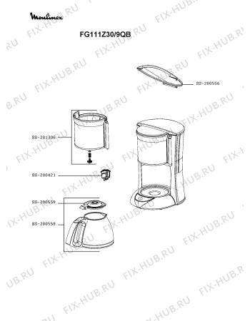 Схема №1 FG111Z30/9QB с изображением Держатель фильтра для кофеварки (кофемашины) Moulinex SS-201306