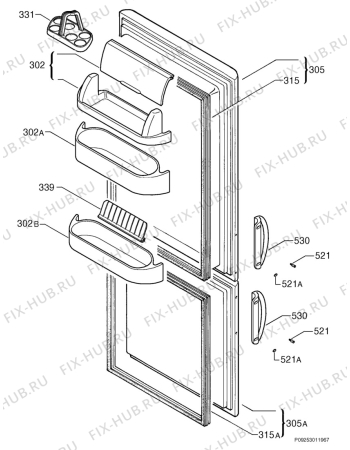 Взрыв-схема холодильника Electrolux ER8030B - Схема узла Door 003