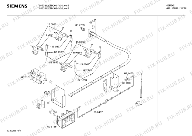 Схема №3 HG33120RK с изображением Панель управления для электропечи Siemens 00297056