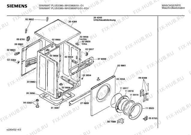 Схема №2 WH33800FG SIWAMAT PLUS 3380 с изображением Панель управления для стиралки Siemens 00271704