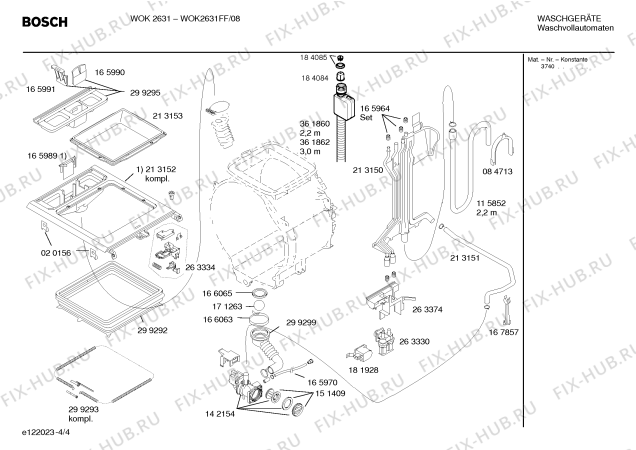 Схема №1 WOK2631FF WOK2631 с изображением Панель управления для стиралки Bosch 00359987