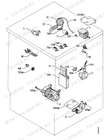 Взрыв-схема стиральной машины Zanker CF2463 - Схема узла Electrical equipment 268