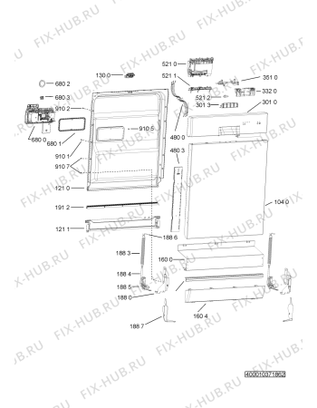 Схема №4 C1703BL с изображением Микромодуль для посудомоечной машины Whirlpool 481010398146