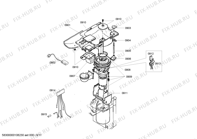 Схема №6 TK68E570 с изображением Панель для кофеварки (кофемашины) Siemens 00444426