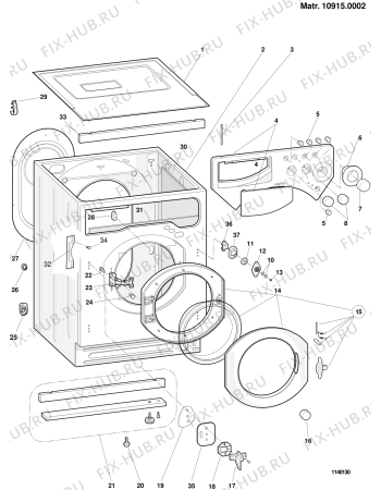 Схема №1 LBE12XUK (F027155) с изображением Проводка для стиралки Indesit C00086587
