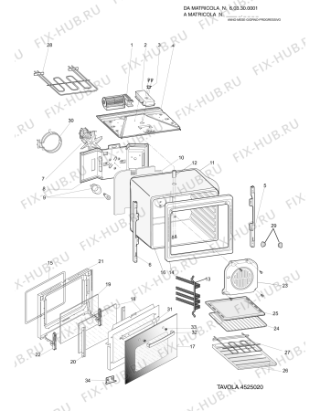 Взрыв-схема плиты (духовки) Hotpoint EG600X (F041800) - Схема узла