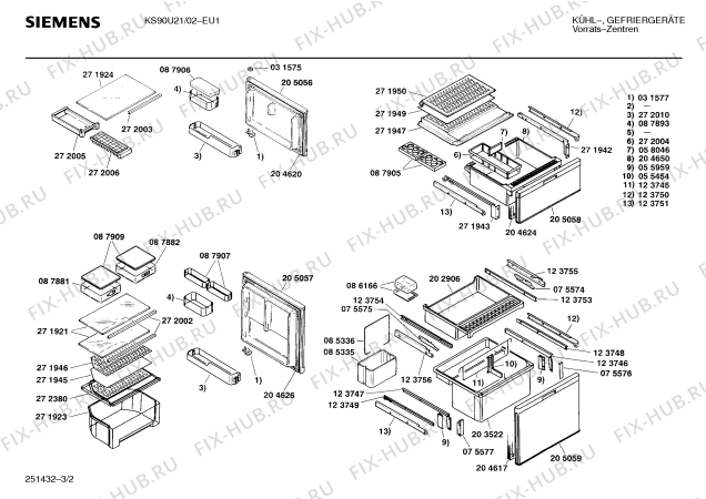 Схема №1 KS90U21 с изображением Столешница для холодильника Siemens 00209222