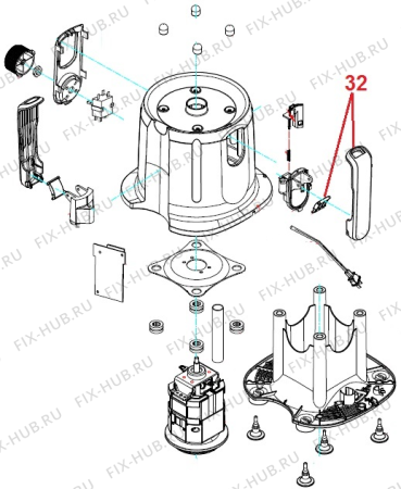 Взрыв-схема комплектующей Gorenje JC803O (561467, J7003) - Схема узла 02