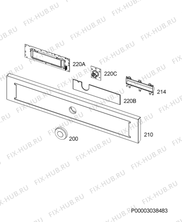 Схема №1 BP931400CM с изображением Субмодуль для духового шкафа Aeg 6619284406