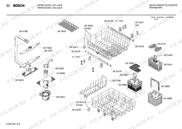 Взрыв-схема посудомоечной машины Bosch SPS8162 - Схема узла 04