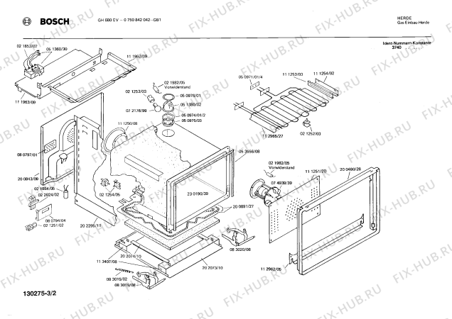 Схема №2 0750842030 GH680EV с изображением Переключатель для плиты (духовки) Bosch 00025820