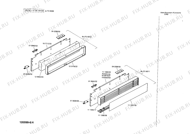 Схема №2 0728144035 T495BU с изображением Тумблер Bosch 00050595