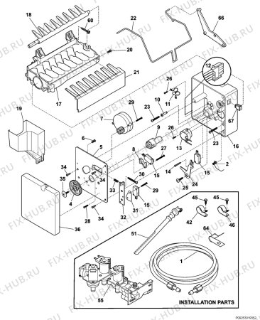 Взрыв-схема холодильника Electrolux ENL6298K3 - Схема узла Icemaker