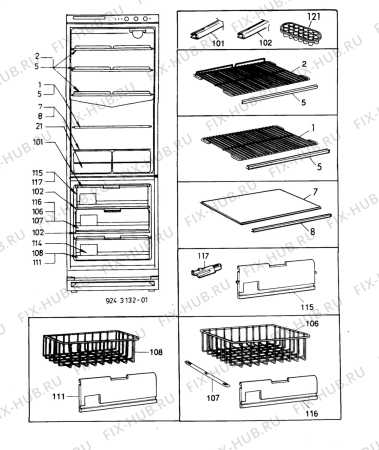 Взрыв-схема холодильника Zanussi ZFC24/1 - Схема узла C10 Cabinet