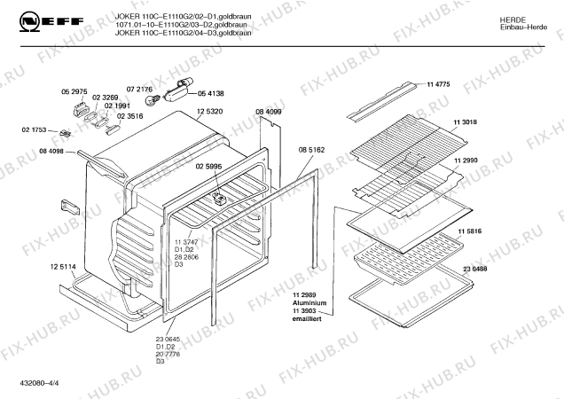 Схема №2 E1110G2 JOKER 110 C с изображением Панель для духового шкафа Siemens 00204750