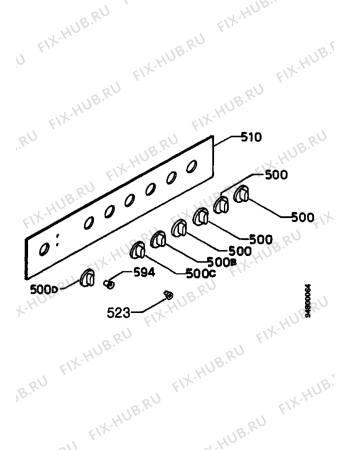 Взрыв-схема плиты (духовки) Acec CV6031 - Схема узла Command panel 037