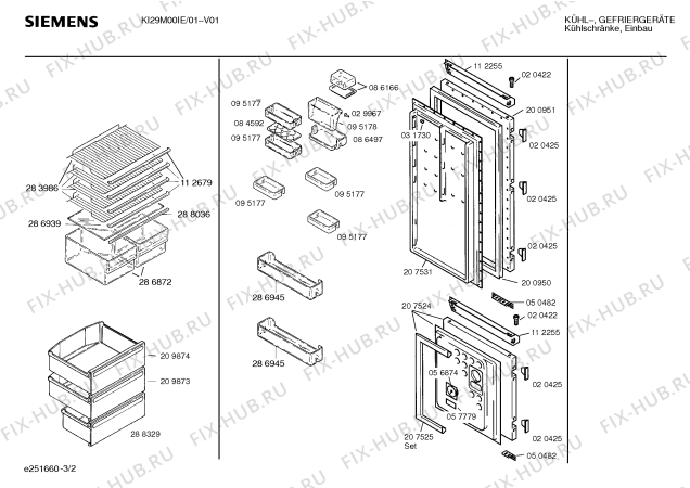 Взрыв-схема холодильника Siemens KI29M00IE - Схема узла 02