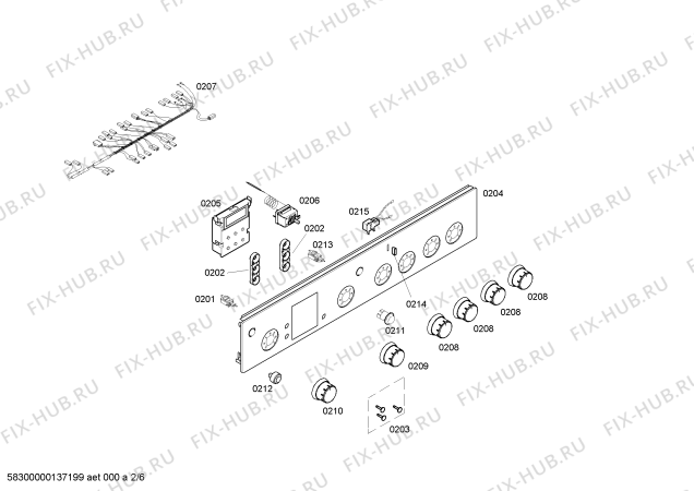 Схема №3 HSG312020F с изображением Панель управления для духового шкафа Bosch 00673009