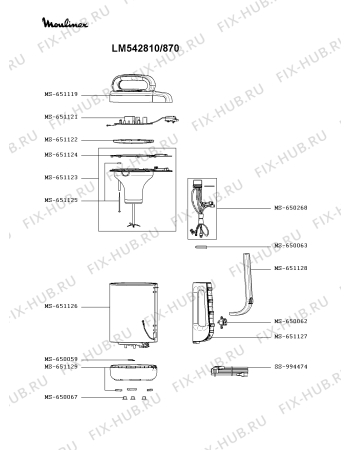 Схема №1 LM542810/870 с изображением Крышка для чаши для электроблендера Moulinex MS-651119