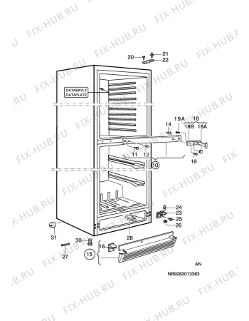 Взрыв-схема холодильника Aeg S3373-7K - Схема узла C10 Cabinet