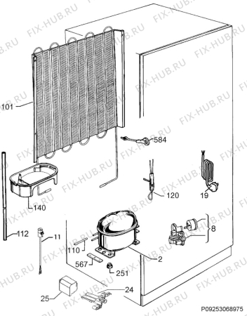 Взрыв-схема холодильника Mondo MKG1843 - Схема узла Cooling system 017