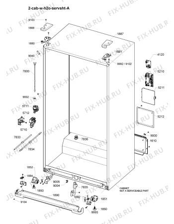 Схема №3 WSX5172K MS с изображением Уплотнитель (прокладка) для холодильника Whirlpool 482000007178