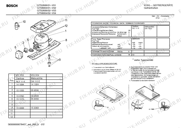 Взрыв-схема холодильника Bosch GTS2606 - Схема узла 02