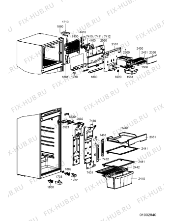 Схема №1 WTM 550 WH с изображением Полка для холодильной камеры Whirlpool 480132102788
