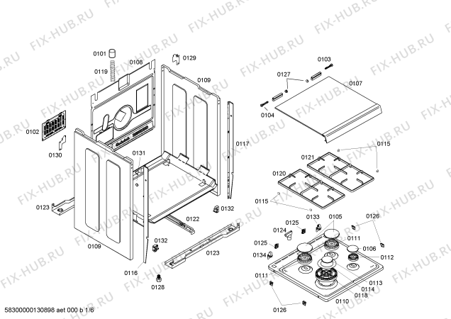 Схема №4 HSV744026N с изображением Столешница для электропечи Bosch 00247742