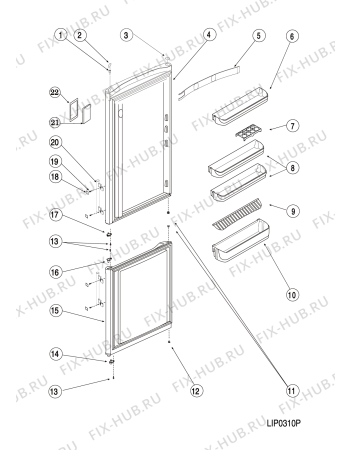 Взрыв-схема холодильника Hotpoint-Ariston HBD11823NFH (F078087) - Схема узла