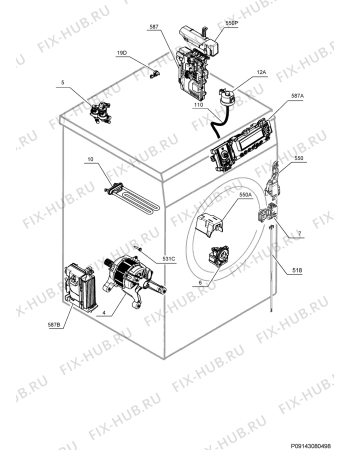 Взрыв-схема стиральной машины Aeg JLWM1411 - Схема узла Electrical equipment 268