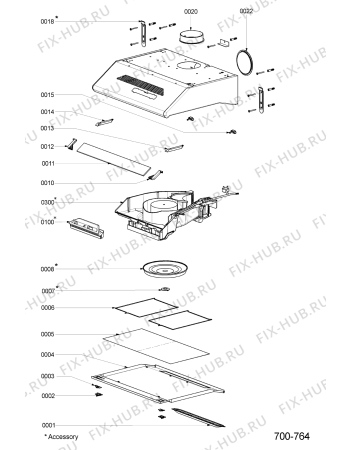 Схема №2 ADU 602 E с изображением Воздуховод для электровытяжки Whirlpool 481253049229